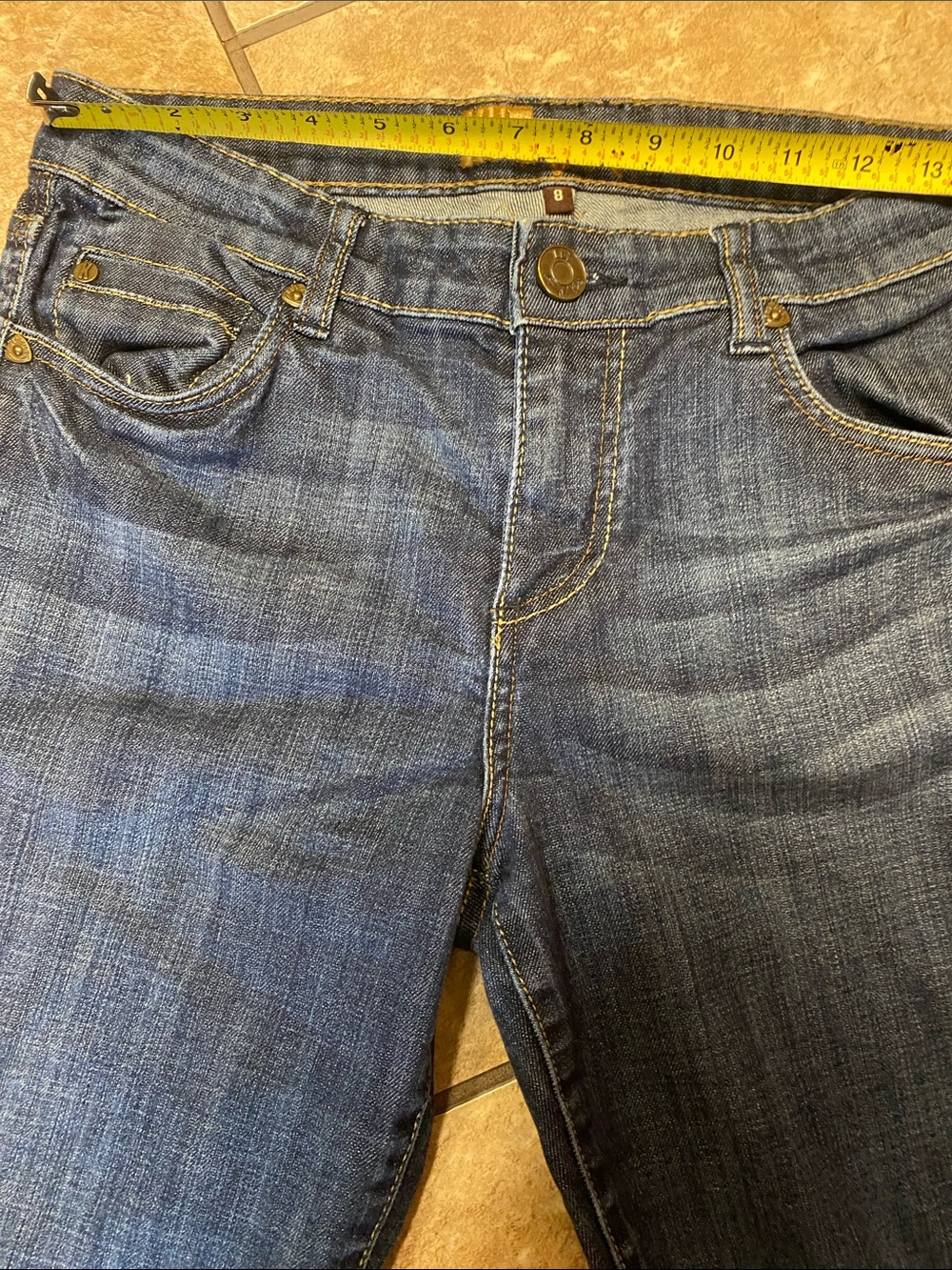 Kut From the Kloth Bootcut Jeans Dark Blue with Whiskering-8 - Picture 7 of 14